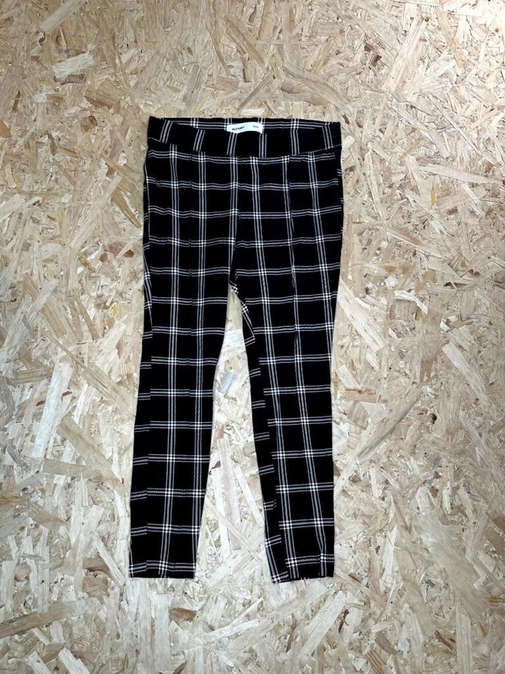 Old Navy Stevie Womens Pants Small Black White Plaid Stretch Skinny Leggings